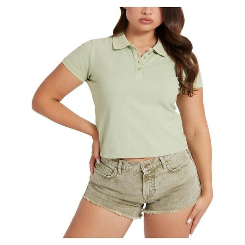 NWT Guess Green Short Sleeve Collar Polo Size Medium